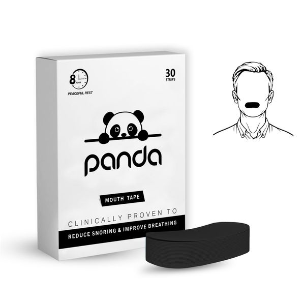 Panda Mouth Tape, Clinically Proven Sleeping Tape, Best Anti-Snoring Mouth Strips for Sleep, Improved Nasal Breathing During Sleep, Strong But Gentle Adhesion