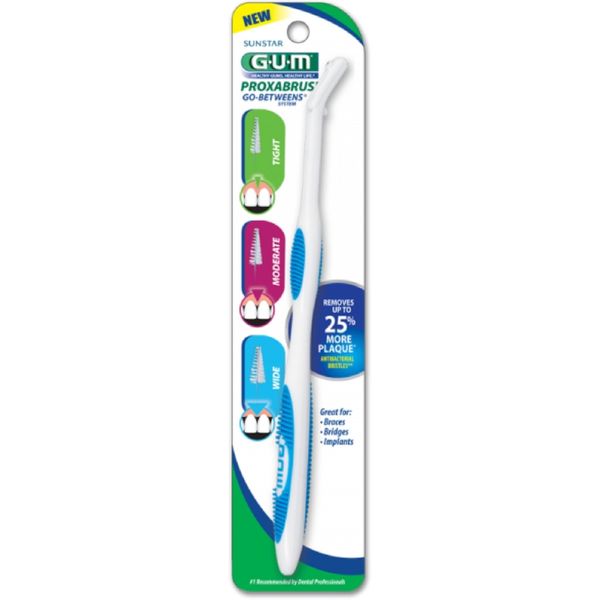 GUM Proxabrush Permanent Handle - Compatible with Go-Betweens Interdental Brushes - Eco Friendly Floss Picks for Teeth, Braces, and Implants