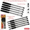 SAINO 10 x 0.7mm Tip Tri-Fit Triangular BLACK Ballpoint Pens Smooth Fine Writing
