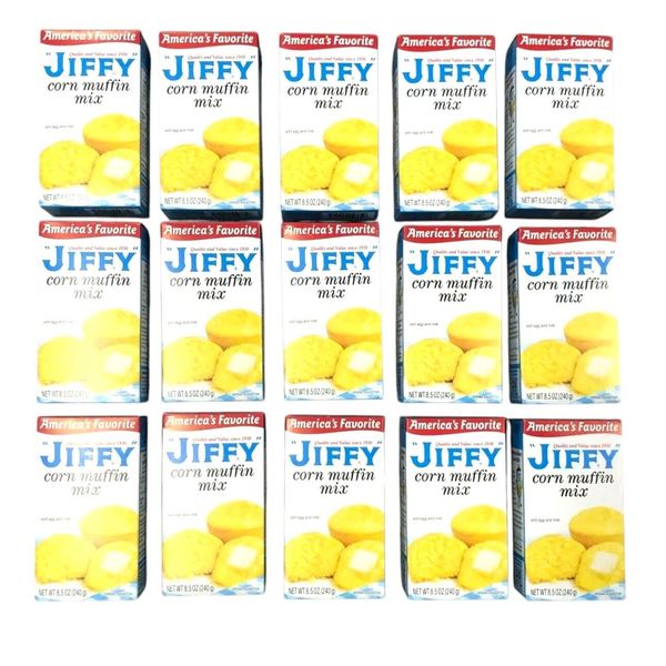 15 Boxes America's Favorite Jiffy Corn Muffin Mix 8.5 Oz Cornbread Fritters F...