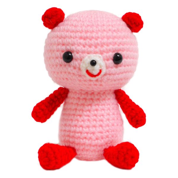 NASKA MI-6 Amigurumi Knitting Kit, Strawberry Bear, Designed by Miyuki Ichikawa