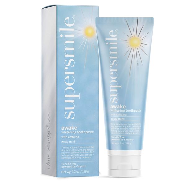 Supersmile Professional Awake & Relax Whitening Toothpaste for your Night & Morning Routine - Clinically Proven to Whiten Teeth Up to 6 Shades (Zesty Mint, 4.2 Oz)