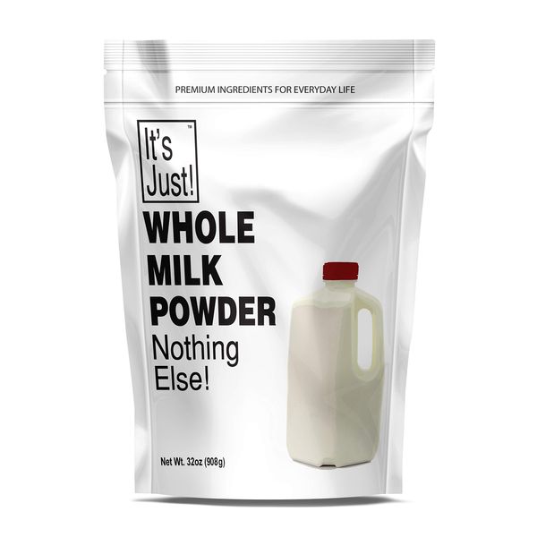 It's Just - Whole Milk Powder, Made in USA, Hormone Free, Powdered Dry Milk, Shelf Stable, 32oz