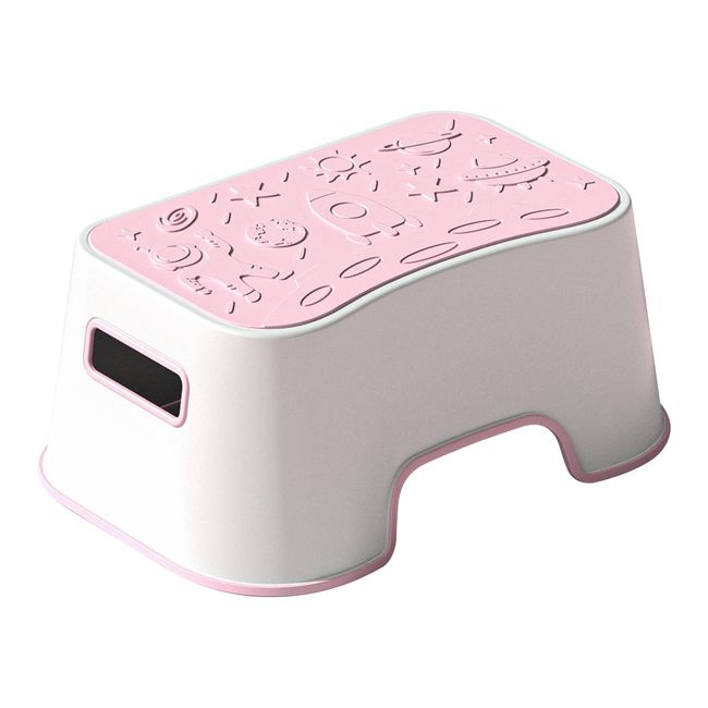 KOADOA Children's Step Stool, Toilet, Washroom, Kids' Step, Hand Wash, Bath, Children's Basin, Height, Anti-Slip (Pink)