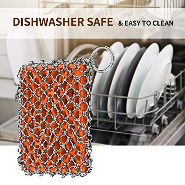 Stainless Steel Cast Iron Cleaner Chain Mail Scrubber Cookware