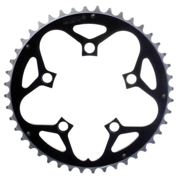 Origin8 Alloy Ramped Chainrings, 110mm x 46t, Black/Silver