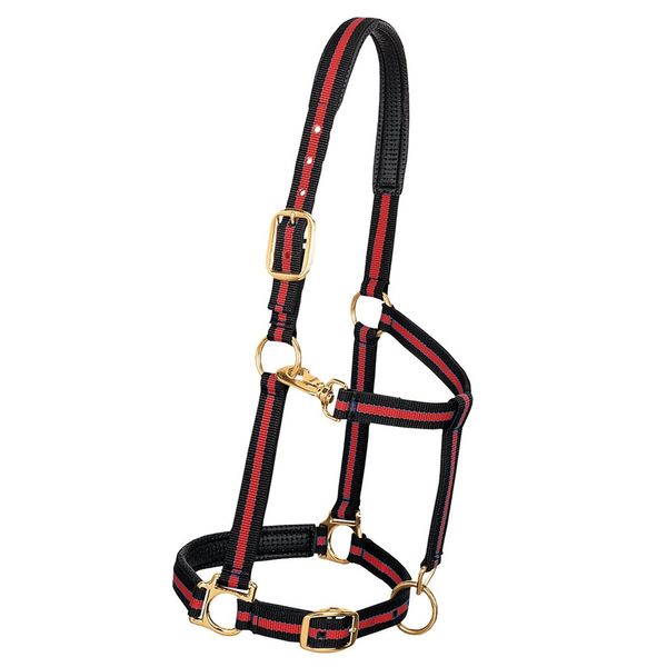 Weaver Leather Padded Adjustable Nylon Horse Halter, Red, 1" Large Horse