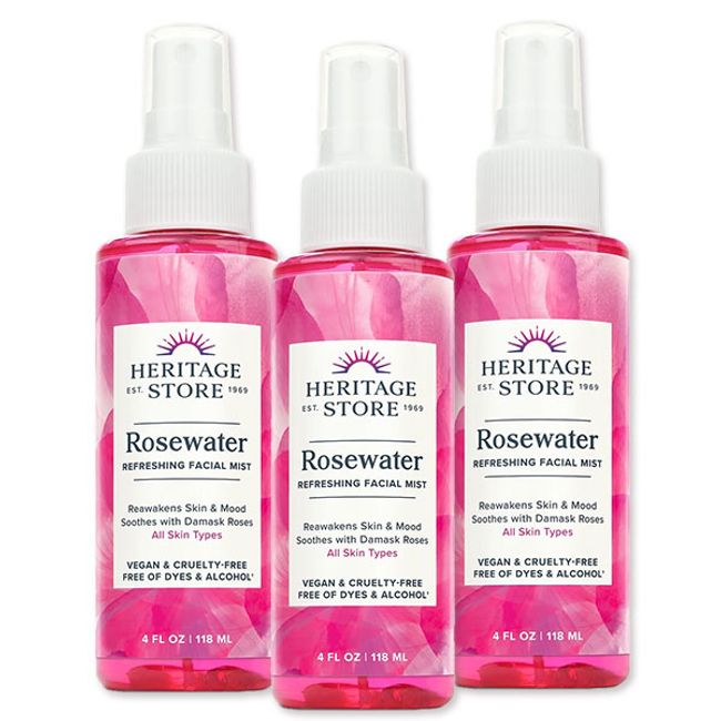 [Set of 3] Heritage Products Rose Water (Damask Rose) Atomizer 118ml each