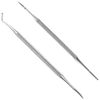 Nail Scalp Remover Ingrown Nail File Ingrown Nail Sonde Stainless Steel Rust Resistant Anti-Slip Easy to Disinfect Cuticle Cutter Ingrown Toenail/Thick Toenail/Toenail Care Nail Care Curved Straight Double Head Nail File Set of 2