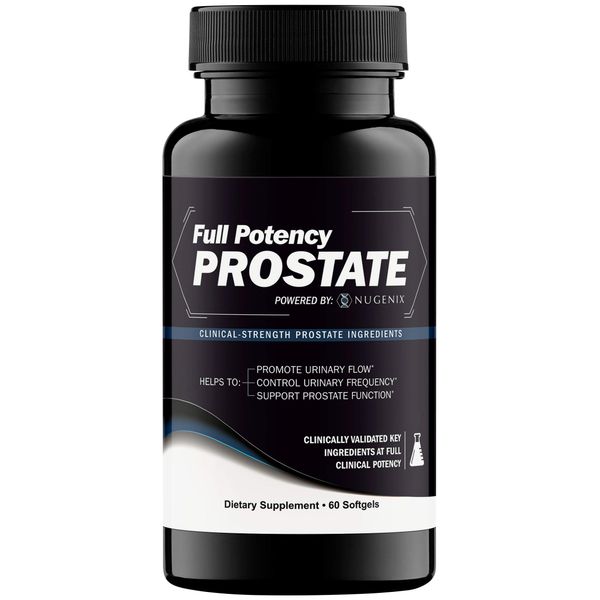 Nugenix Full Potency Prostate Supplement for Men - Clinical-Strength Ingredients, Saw Palmetto, Helps to Increase Urinary Flow, Control Urinary Frequency, and Support Prostate Function, 60 Capsules