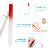 6 Pack Glass Nail File with Case Professional Crystal Nail File Glass Fingernail Files Double-Sided Manicure Tool for Natural Nails