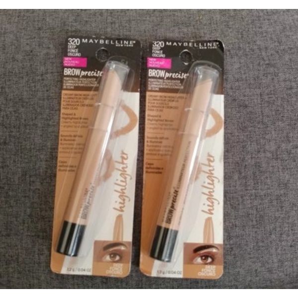 MAYBELLINE BROW PRECISE PERFECTING HIGHLIGHTER 320 DEEP SEALED PACK OF 2