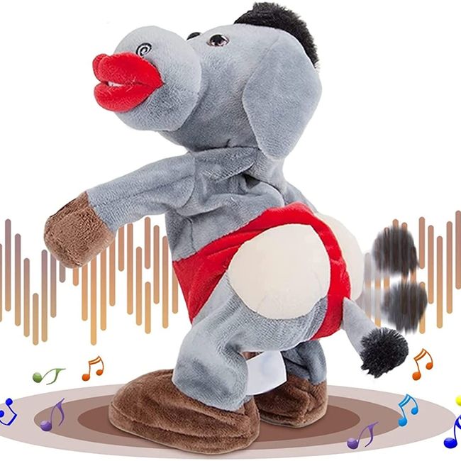 Emoin Dancing and Singing Donkey Toy, Shaking Donkey Stuffed Animal Interactive Musical Toys Electric Plush Toys Birthday Gifts for Mom Adults Men Women