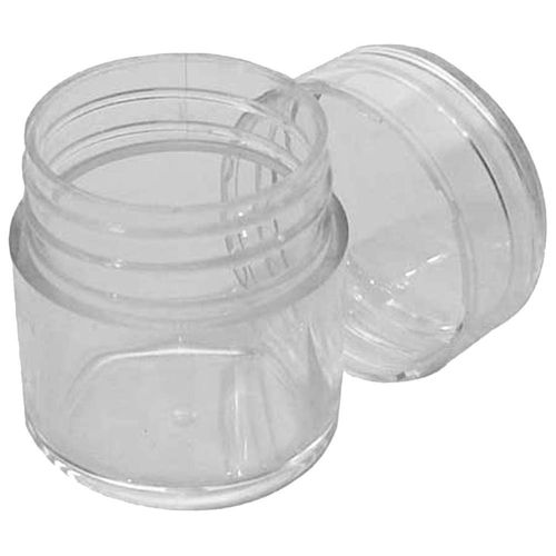 BIN BUDDY 30 Pc Crafter's and Collector's Clear Plastic Box Set | 30 Self-Closing Canisters 0.86" Diameter x 1" Tall | 6.25" (15.88 cm) x 5.25" (13.34 cm) Box | Perfect for Buttons, Beads & More!