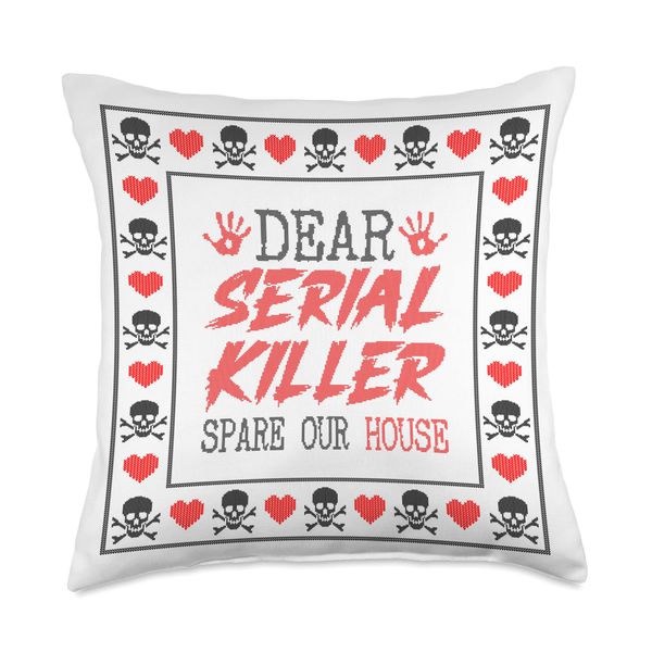True Crime Serial Killer Joke, Murder Show Murderino Throw Pillow