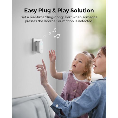 Reolink Digital Chime, Only Compatible with Reolink Video Doorbell, Easy Plug & Play, Remote Control via the App, Multiple Ringtone Choices