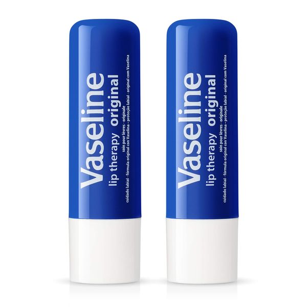 Vaseline Lip Therapy Stick with Petroleum Jelly (Original, 0.16 Ounce (Pack of 2))