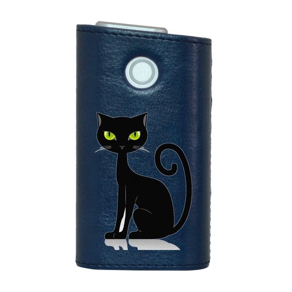 glo 003419 Glow exclusive leather case leather cover cigarette case cover synthetic leather hard case cover storage design leather leather blue blue animal cat animal character