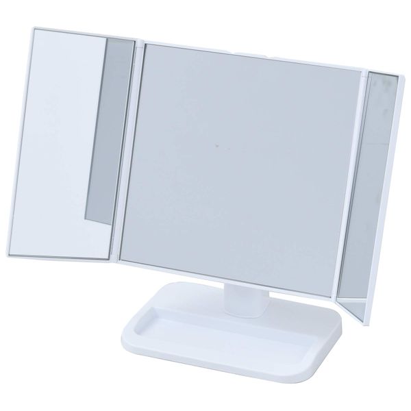 Yamazen PM3-4326(WH) Tabletop Three-sided Mirror, White