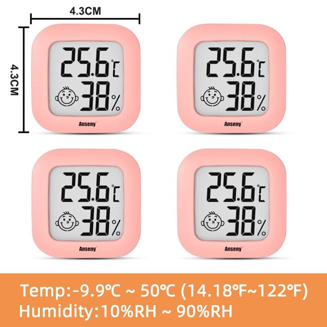 Mini Indoor Thermometer Hygrometer Analog 2 in 1 Temperature Humidity  Monitor