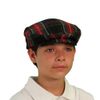 Plaid Flat Golf Cap: 'Par 5' - Black Stewart