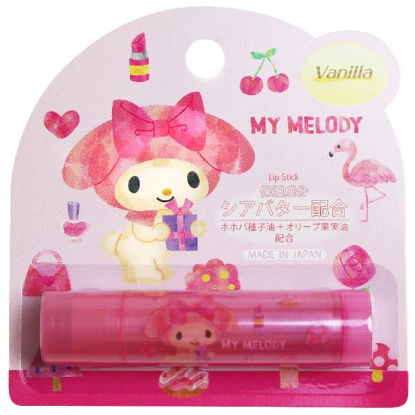 Sanrio My Melody Lip Balm, Vanilla Scent, 0.08 oz (2 g), Moisturizing, Popular, Shea Butter, Character, Lip Cream, Cute, Gift for Children