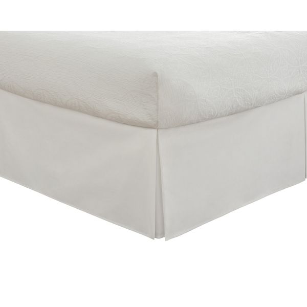 Fresh Ideas Bedding Tailored Bedskirt, Classic 14” Drop Length, Pleated Styling, King, White, (Model: FRE20114WHIT04)