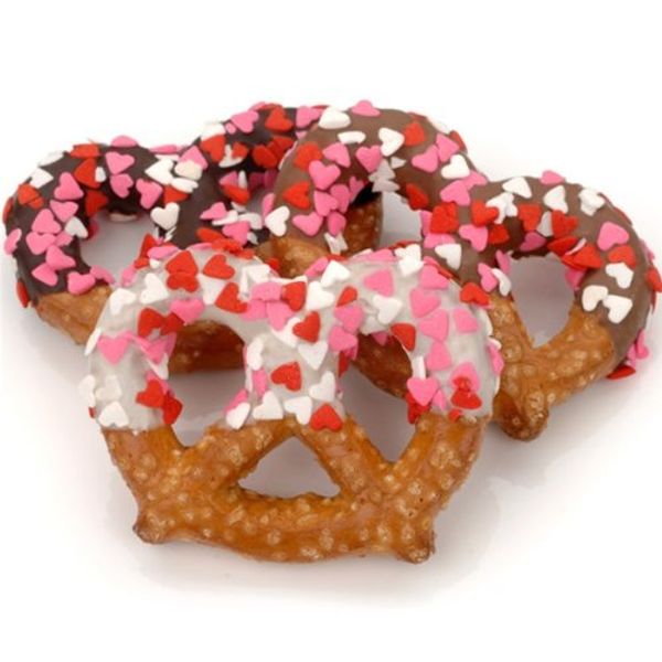 Heart Sprinkles Decorated Pretzel Twists - Set of 12