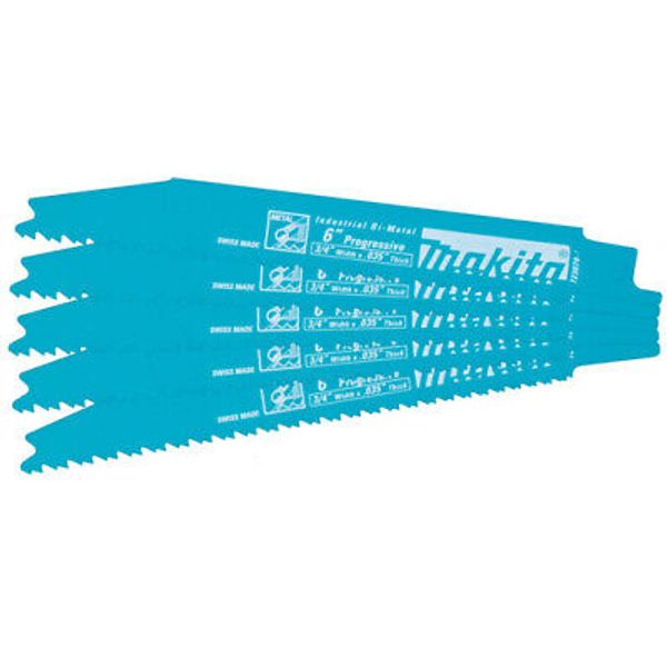 Makita 6″ Progressive Cutting Reciprocating Bi-Metal Saw Blade 035″ Thick 5pk