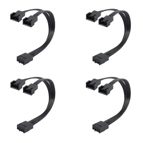 GINTOOYUN PWM Fan Y Splitter Cable Motherboard 4 Pin 1 to 2 PWM Temperature Control CPU Cooling Fan Cable for PWM Fan, CPU Fan, Motherboard etc. (5.1 Inch) Pack of 4