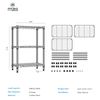 13.8"x 23.6"x35.5" 3 Tier Wire Shelving Unit Metal Shelf Storage Rack Adjustable
