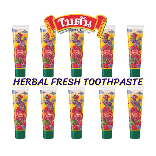 Original BOTAN Toothpaste Health Herbal Mouth Freshener Formula Care 10 x 60g.