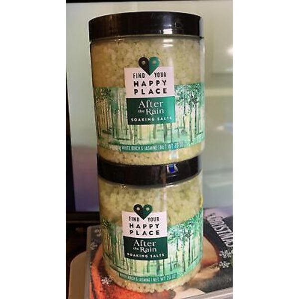 2 Find Your Happy Place Bath Salts After The Rain White Birch &Jasmine 20 oz