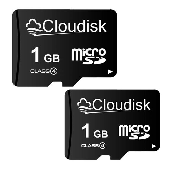 Cloudisk 2 Pack 1GB Micro SD Card MicroSD Memory Card Class4 with SD Adapter (1GB)