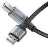 Sonero USB 2.0 Cable, 5m, Space Grey/Black, USB-A to USB-B, 480MB/s, Ideal for Printer Data Transfer