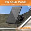 3W Solar Panel for Outdoor Wireless Security Camera, Continuously Power USB Solar Panel IP65 Waterproof, Adjustable Security Wall Mount (Black)