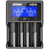 XTAR VC4 Lithium Ion Charger, 4 Slots, USB Display, Over-Discharge Release Function, Display, Fast Charging