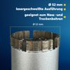 EDW Professional Diamond Drill Bit, Diameter 52 mm, Core Drill Bit, 8 mm Turbo Segment, 450 mm Usable Length