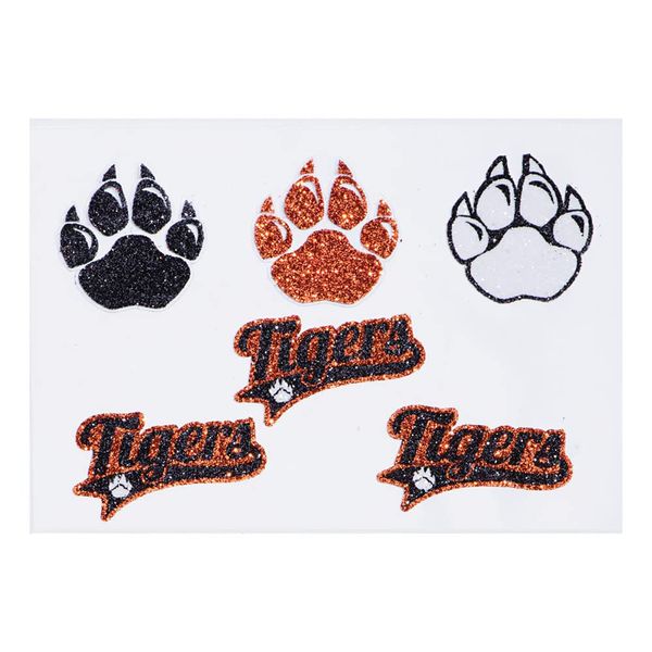 Anderson's Tigers Glitter Body Decals, 12 per Pack, Tattoos, Cheek Cheers, Eyeblacks, Fan Gear, Sports Fan Gear,School Spirit, Football Cheerleader Accessories, Homecoming