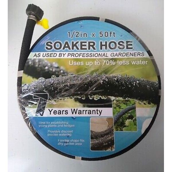 1/2” Garden Soaker Hose 50 FT, Heavy Duty Drip