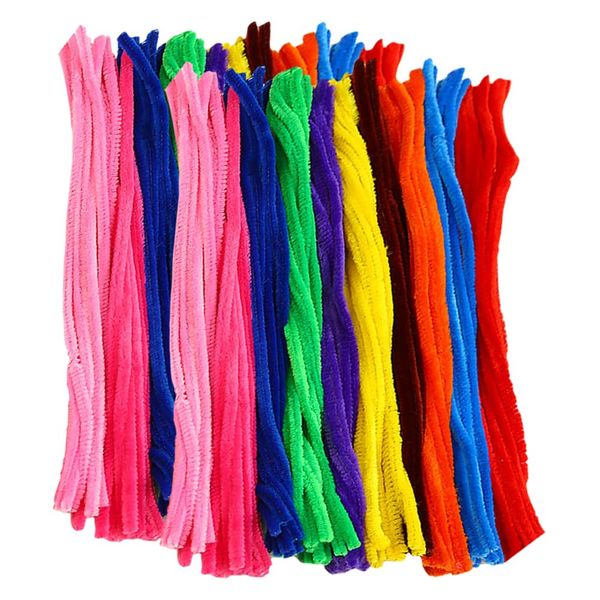 UUYYEO 200 Pieces 30cm Long Pipe Cleaners Thick Craft Chenille Stems Fuzzy Chenille Sticks Crafting Pipe Cleaners Kids Creative Craft Supplies Mother's Day Arts and Crafts Multi