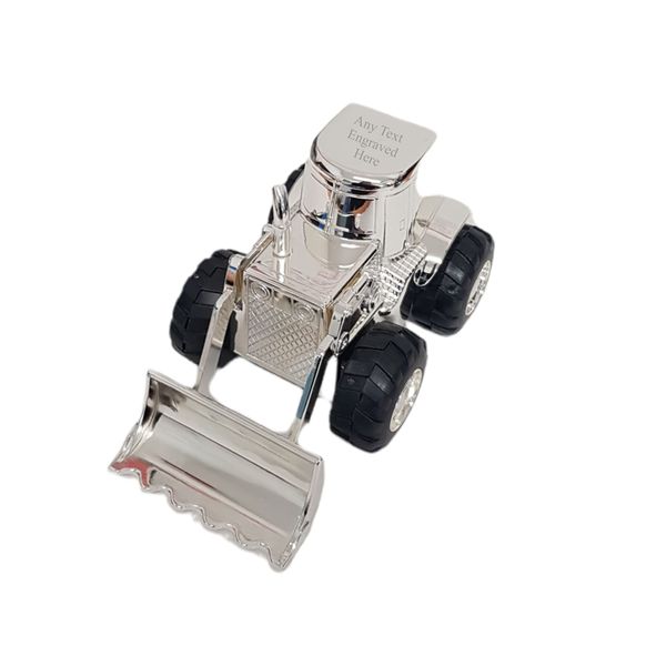 [Custom] Personalised Engraved Silver-plated Digger Bank Money Box Christening / Birthday / Baby Gift