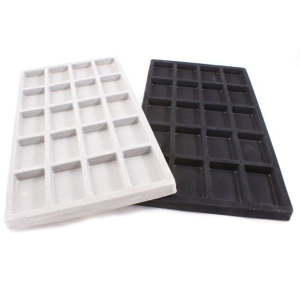 boxdisplays Velvet 20 Compartment Tray Insert (BD96-T2) - Full Size