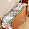 Happy Easter Table Runner Bunny Rabbit Easter Egg Tablecloth Table Cover Decor for Home Room Kitchen Dinning Table Decoration 180x35cm