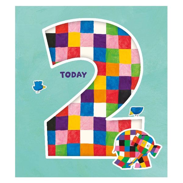 Elmer The Patchwork Elephant Birthday Card