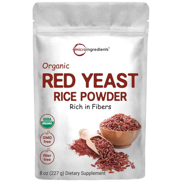 Organic Red Yeast Rice Powder, 8 Ounce (1 Year Supply), Non-GMO, Vegan Friendly