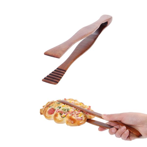 RHXWFDG BBQ Cooking Tongs Wooden Clip Buffet Food Tongs Bread Tong Dessert Bread Tongs for Kitchen Camping Grill Buffet Restaurant Pastry (A-22022501)