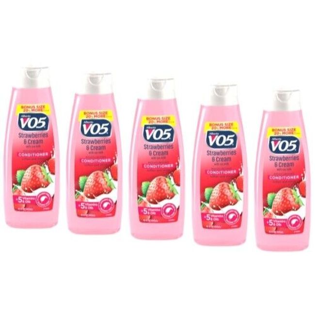 5 Pk Vo5 Moisture Milks Moisturizing Conditioner Strawberries & Cream 12.5Oz Eac