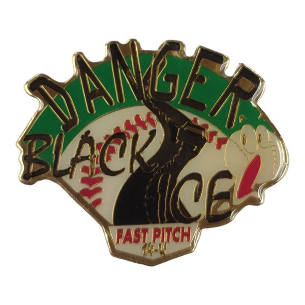 Fastpitch Softball "Danger Black Ice" 14U Lapel Pin 1¾"x2"