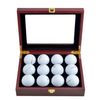 COZENTA Golf Ball Display Collection Case Showcase Storage Box Wood